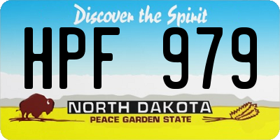 ND license plate HPF979
