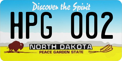 ND license plate HPG002