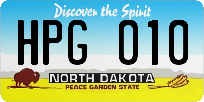 ND license plate HPG010