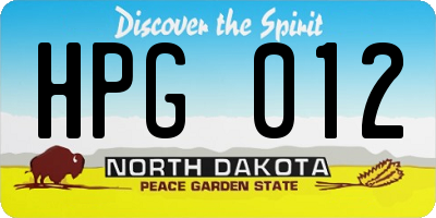ND license plate HPG012