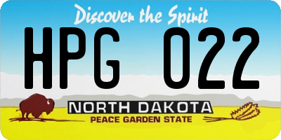 ND license plate HPG022