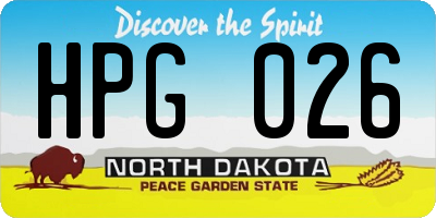 ND license plate HPG026