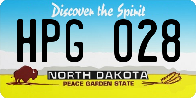 ND license plate HPG028