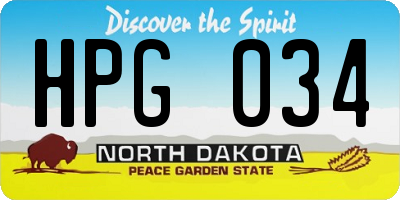 ND license plate HPG034