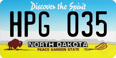 ND license plate HPG035