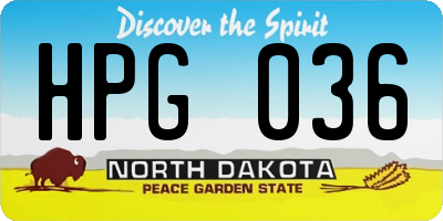 ND license plate HPG036