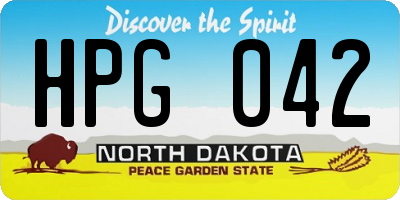 ND license plate HPG042