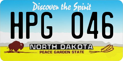 ND license plate HPG046