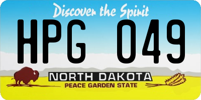 ND license plate HPG049