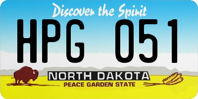 ND license plate HPG051