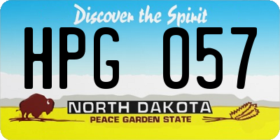 ND license plate HPG057
