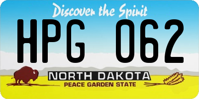 ND license plate HPG062