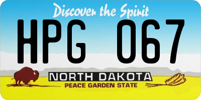 ND license plate HPG067