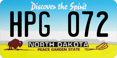 ND license plate HPG072