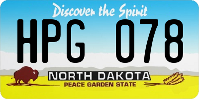 ND license plate HPG078