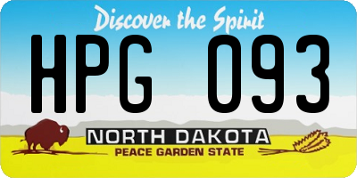 ND license plate HPG093