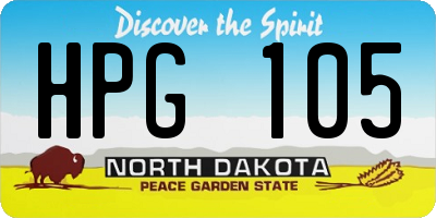 ND license plate HPG105