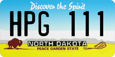 ND license plate HPG111