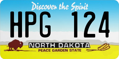 ND license plate HPG124