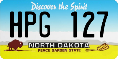ND license plate HPG127