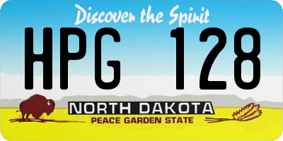 ND license plate HPG128