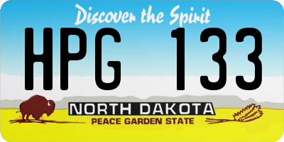 ND license plate HPG133