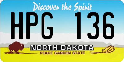 ND license plate HPG136
