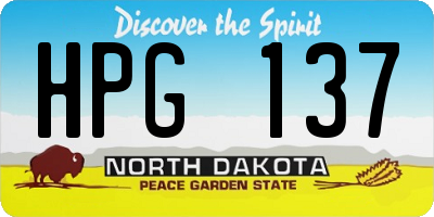 ND license plate HPG137