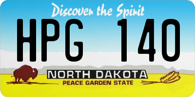 ND license plate HPG140