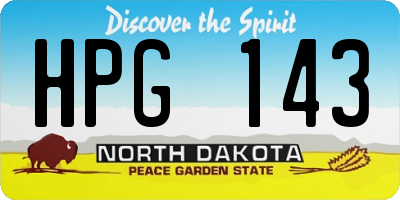 ND license plate HPG143