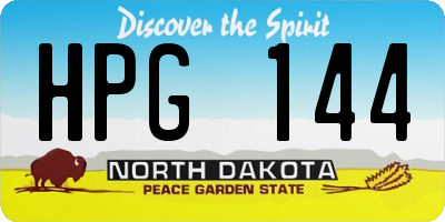 ND license plate HPG144