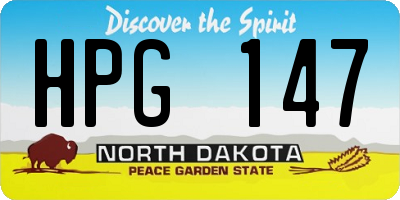 ND license plate HPG147