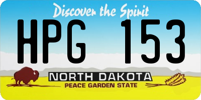 ND license plate HPG153