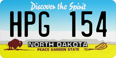 ND license plate HPG154