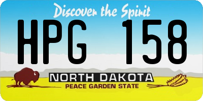 ND license plate HPG158