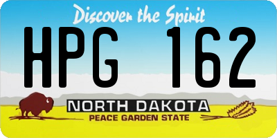 ND license plate HPG162
