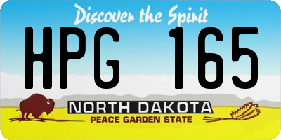 ND license plate HPG165
