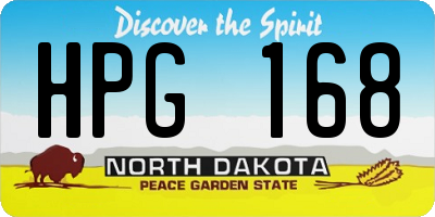 ND license plate HPG168