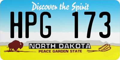 ND license plate HPG173
