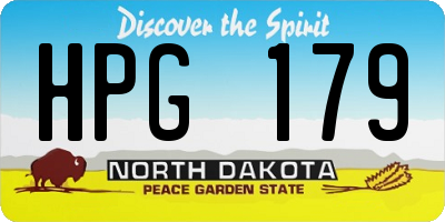 ND license plate HPG179