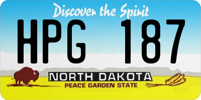 ND license plate HPG187