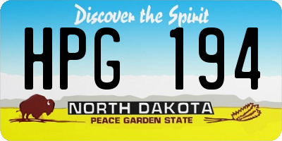 ND license plate HPG194