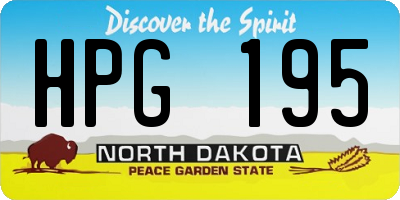 ND license plate HPG195