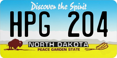 ND license plate HPG204