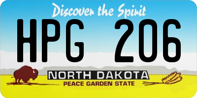 ND license plate HPG206