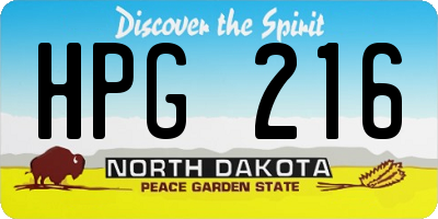 ND license plate HPG216