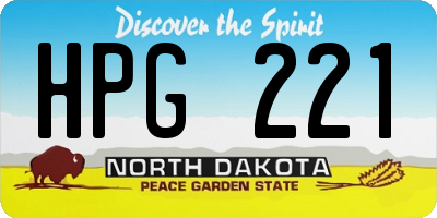 ND license plate HPG221