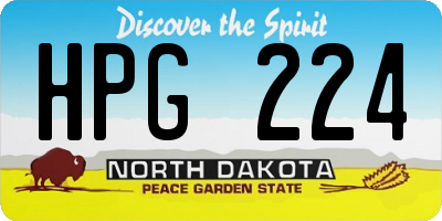 ND license plate HPG224