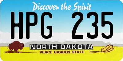 ND license plate HPG235