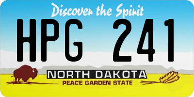 ND license plate HPG241